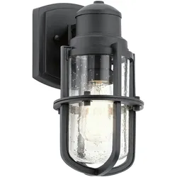 Licht-Erlebnisse Wandaußenleuchte LERA Schwarz Kunststoff-Verbundwerkstoff Regenglas 1x E27 max. 40W LE57475