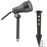 EVN HV-Spot Aluminium, Glas, Metall schwenkbar mit Erdspiess IP54 230V GU10 grau