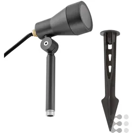 EVN HV-Spot Aluminium, Glas, Metall schwenkbar mit Erdspiess IP54 230V GU10 grau