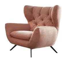 KAWOLA Sessel CHARME Hochlehnsessel Cord rosa