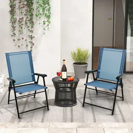 Goplus KOMFOTTEU Gartenstuhl 2er Set 150 x 150 x 150 cm blau