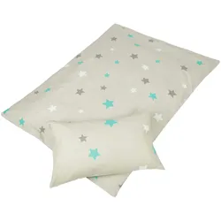 Bestgoodies Kinder Betten-Set inkl. Bettwäsche 100x135cm / 40x60cm - Sterne Grau