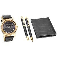 Pierre Cardin Geschenk Set Uhr & Geldbörse & Kugelschreiber PCX7870EMI - Schwarz, Goldfarben