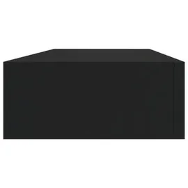 vidaXL Wandregal mit Schublade 60 x 23,5 x 10 cm Schwarz