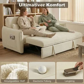 Homcom Schlafcouch Polyester 2-Sitzer Beige