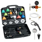Vevor Kühlmitteldruckprüfer Set 28-tlg. Kühlwasser Befüllgerät mit 4 Adaptern, universelle Passform, Druckprüfer-Set für Kfz-Kühlsysteme, mit Druckpumpe und Füller aus Aluminiumlegierung