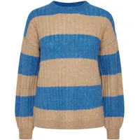 ICHI Strickpullover IHKamara", LS STRIPE 20116693 Gestreifter Strickpullover in