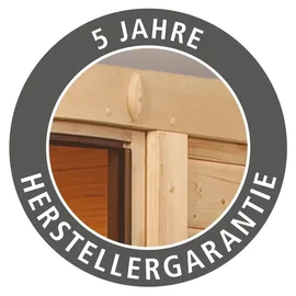 Karibu inkl. 9 kW Ofen + int. Steuerung + Kabel + Schindeln