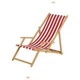 Erst-Holz Liegestuhl 10-314N 10-300 200 x 60 x 90 cm Rot/Weiß