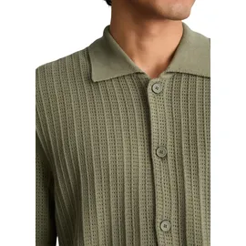 Marc O'Polo Strickjacke mit Lochstruktur Grün XXL