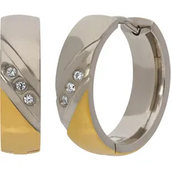 Paar Creolen TITANIA "Ohrringe", silber (silbergoldfarben), Ohrringe, Damen, Titan