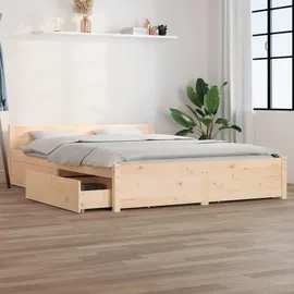 vidaXL Bett mit Schubladen 140 x 190 cm Braun