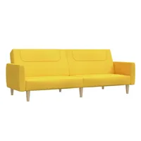 vidaXL Schlafsofa 2-Sitzer Gelb Stoff Vidaxl