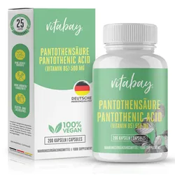 Vitabay Pantothensäure 500 mg Vitamin B5 Kapseln 200 St