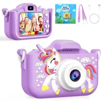 Kinderkamera, Digitalkamera für Mädchen mit 64G SD-Karte, 48MP HD 1080P IPS-Bildschirm Dual Selfie Digital Kleinkind Videokamera Spielzeug für Kinder, tolles Weihnachtsgeburtstagsgeschenk für Jungen