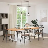 VidaXL Esstisch mit Baumkanten 280x100x74 cm Massivholz Eiche