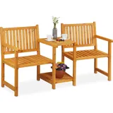 Relaxdays Gartenbank 10038647_0 hellbraun Holz 161,0 cm