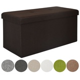 Dune Design Faltbare Sitzbank 76x38x38 cm inkl. Trennwand Sitztruhe 80L Polsterbank Dunkelbraun