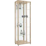 fif möbel Vitrine OPTIMA Standvitrine, Vitrinenschrank, Glasvitrine, Sammlervitrine, LED braun