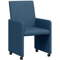 VidaXL Esszimmerstühle mit Rollen 2 pcs Blau 57 x
