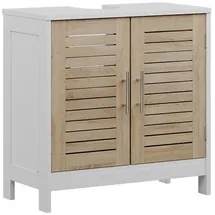 Vichy Vicco Waschbeckenunterschrank, Weiß, Holzwerkstoff, Rechteckig, 60x60x29.6 cm mit 2 geschlossenen Fächern