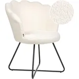 Beliani Sessel, Weiß, Schwarz, Textil, 1-Sitzer, 67x86x70 cm, Wohnzimmer, Sessel, Polstersessel