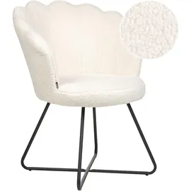 Beliani Sessel, Weiß, Schwarz, Textil, 1-Sitzer, 67x86x70 cm, Wohnzimmer, Sessel, Polstersessel