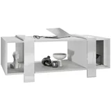 Vladon Couchtisch, Weiß Hochglanz, Holzwerkstoff, 110.5x42x56.5 cm, Wohnzimmer, Wohnzimmertische, Couchtische
