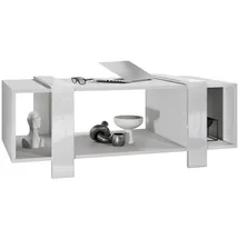 Vladon Couchtisch, Weiß Hochglanz, Holzwerkstoff, 110.5x42x56.5 cm, Wohnzimmer, Wohnzimmertische, Couchtische
