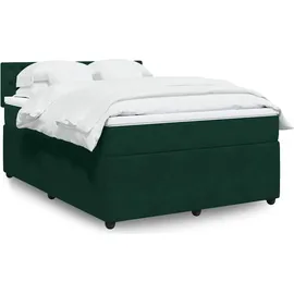 vidaXL Boxspringbett 140 x 200 cm Dunkelgrün