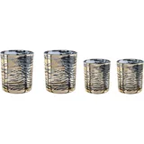 creativ home Windlicht Kerzenhalter LEOPARD Glas goldfarben