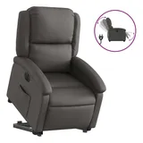 vidaXL Relaxsessel mit Aufstehhilfe Leder 55,6 x 99,5 x 74,1 cm Grau elektrisch