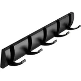 Wandgarderobe Mit Klapphaken, Platzsparend, Modernes Und Stilvolles Design Mit Klappe Für Mäntel, Taschen Und Schals (schwarz, 5 Haken) - Crezuo