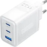 Vention Sieninis įkroviklis, ventiliacija, FERW0-EU, 2xUSB-C, Usb-a 65w Schnellladegerät in Weiß
