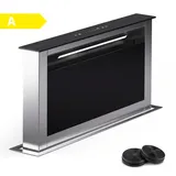 Klarstein Royal Flush Eco Slim 60 Dunstabzugshaube 60 cm Schwarz/Silber-Metallic