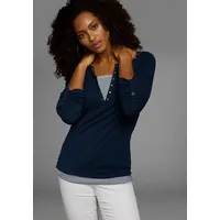 KangaROOS 2-in-1-Shirt, Langarm, sehr figurbetont, blau
