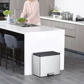 Eko Tretmülleimer Essential 2x15 L Mattsilber - Silber