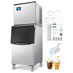 VEVOR Eisbereiter 227kg/Tag 250lbs Vorratsbehälter Automatische Selbstreinigung