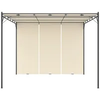 VidaXL Gartenpavillon mit Seitenvorhang 3x3x2,25 m Creme
