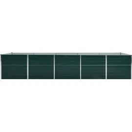 vidaXL Garten-Hochbeet verzinkter Stahl rechteckig 400 x 80 x 77 cm Grün