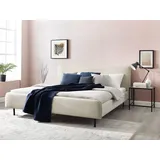 Andas »Edvard« mit gepolstertem Kopf- & Fußteil beige