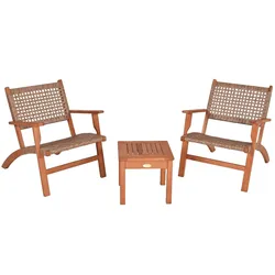 Sitzgruppe SONORA Lounge Möbel Eukalyptus Kunststoff Holz