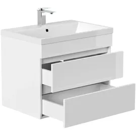Posseik Waschbecken mit Unterschrank FELLINI 70 weiß glanz 70,0 x 48,0 x 58,4 cm