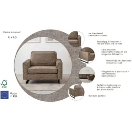 Home Affaire Loveseat Pinto Cord 105 x 85 x 97 cm Braun mit Keder