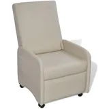 vidaXL Sessel vidaXL Kunstleder 70 x 75 x 80 cm Creme mit Liegeposition