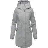 Ragwear Damen Mantel in Woll-Optik langer Trenchcoat mit Kapuze Janesha Coat Light Grey Gr. M - M