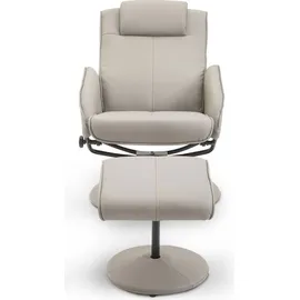 Homcom Relaxsessel Kunstleder 78 x 98 x 71 cm Grau mit Hocker