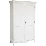 Kleiderschrank Shabby Massivholz Von Linde Fertig Weiß Antik L130xPR57xH2