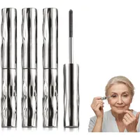 3D Curling Eyelash Iron, 2026 Schwarz Metal Mascara mit Metallbürste, Wimpernserum Natürliche Länge Und Schlankes Volumen Wasserfest Schnell Trocknend Und Wischfest für Lange Wimpern (3Pcs)