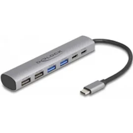 DeLock 6 Ports), USB 3.2 Gen 1 (3.1 Gen 1) Type-A + Type-C Buchse